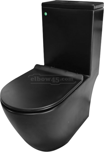 w.c toilet chair matt black with soft seat cover vitreous china