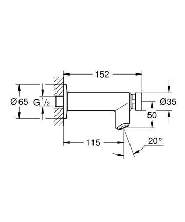 Euroeco Cosmopolitan T Self-closing pillar tap GROHE